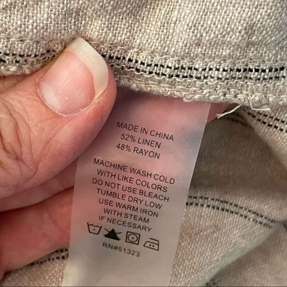 VINCE CAMUTO Light Stone Stripe Linen Pant XS - Picture 16 of 16